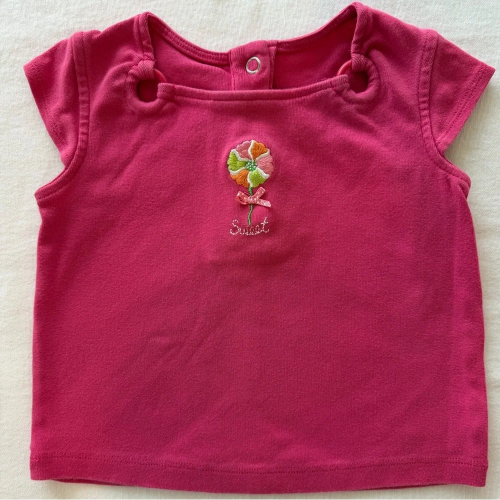Gymboree Spring Fun Sweet Lollipop Tee and Seersucker Cropped Pants 12-18 mos